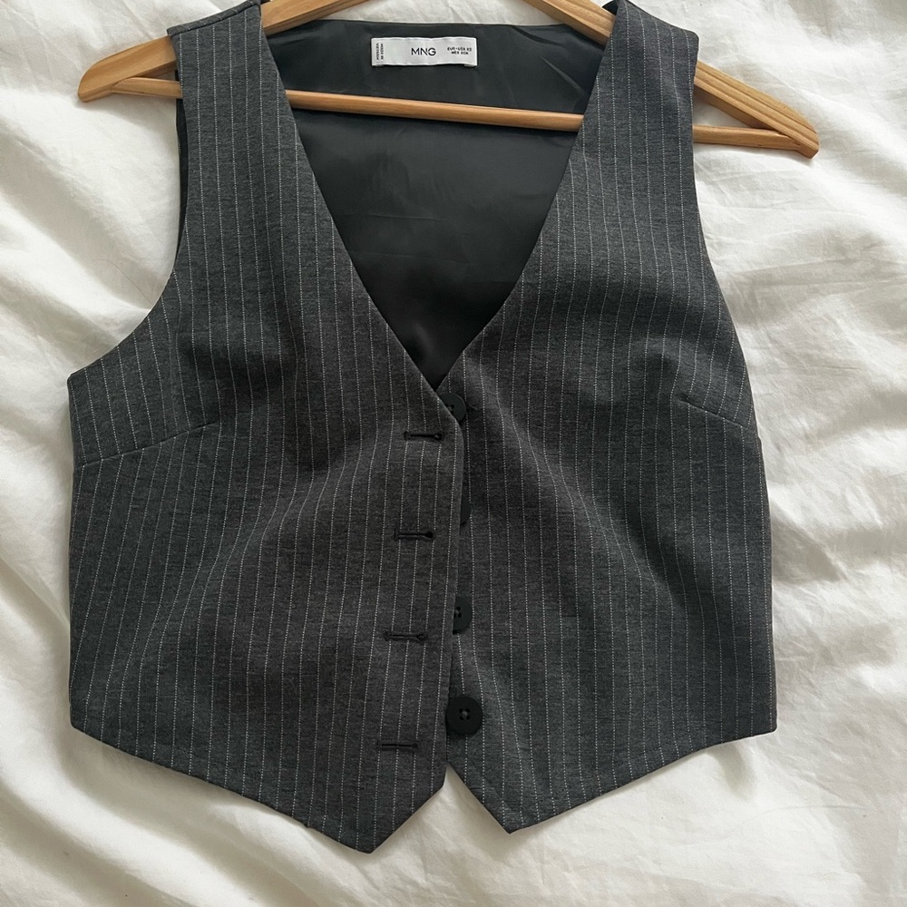 Mango Gray Pinstripe Tank Top